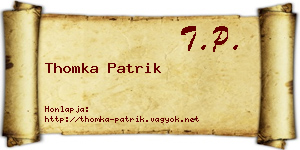Thomka Patrik névjegykártya